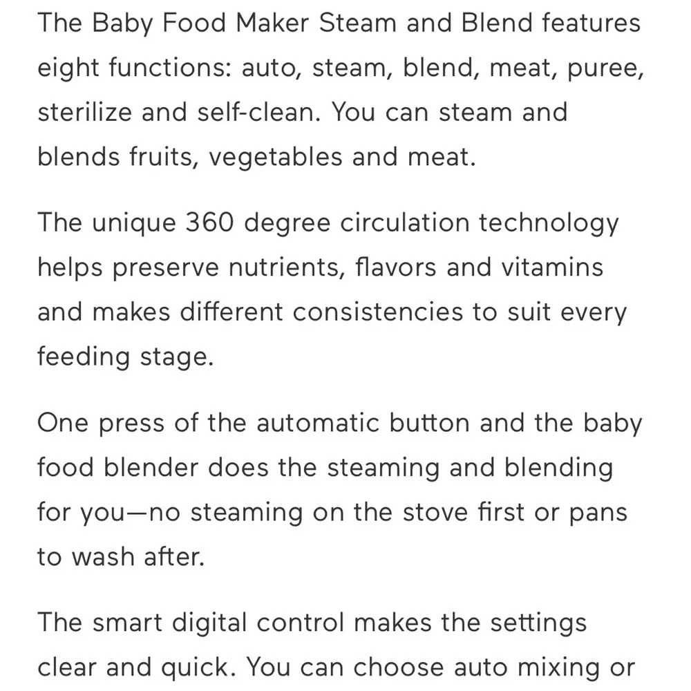 GROWNSY White Baby Food Maker - Picture 2 of 5